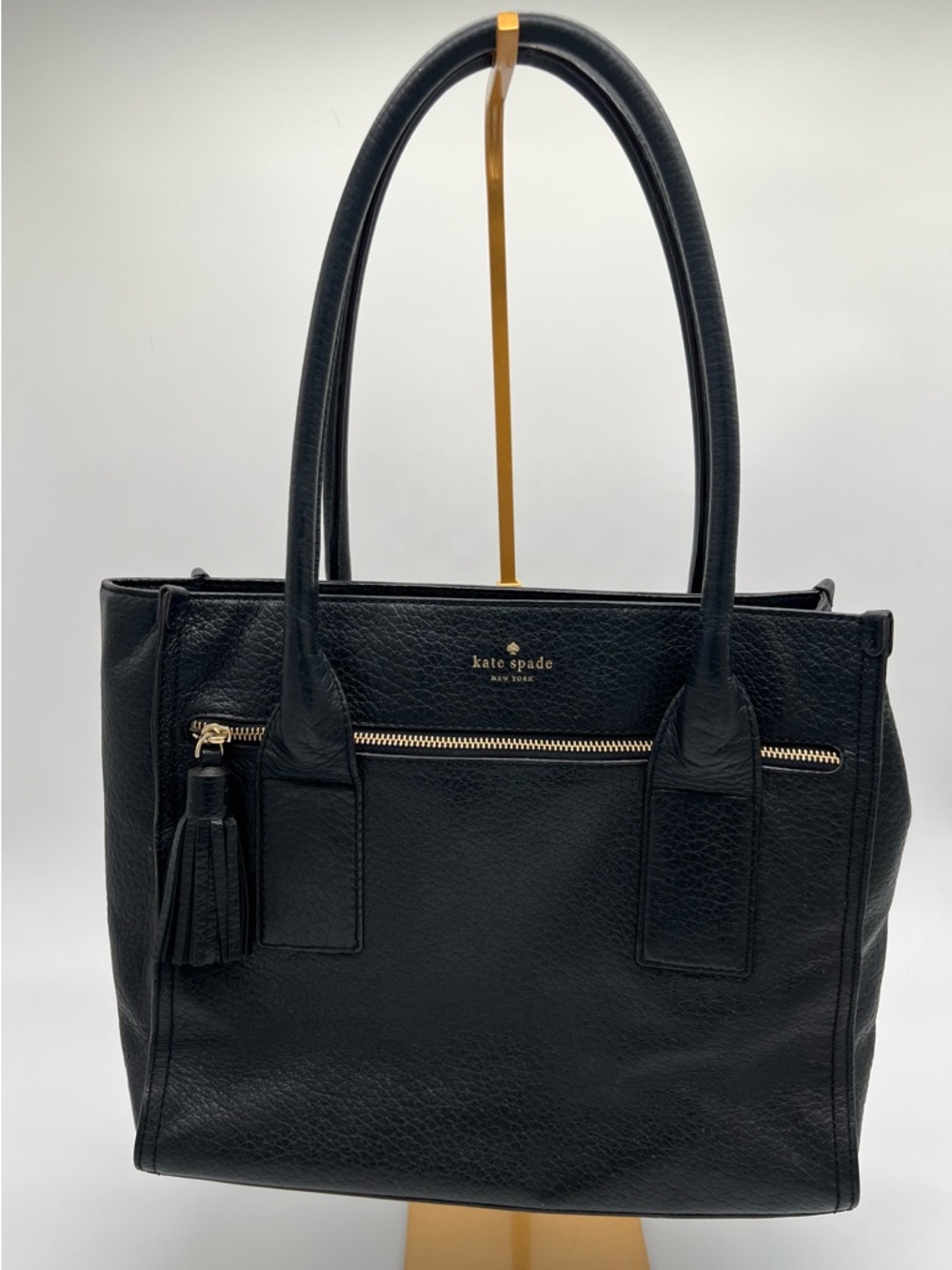 kate spade New York Southport Avenue Cameron Black Leather Tote